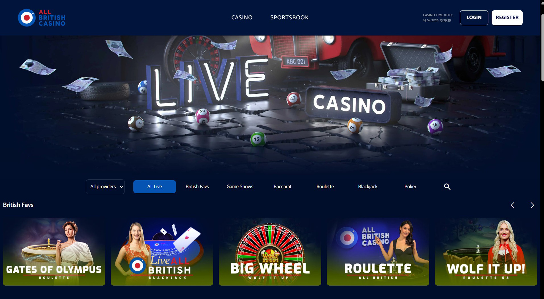 5. All British Casino - Mobile MuchBetter Casino Choice